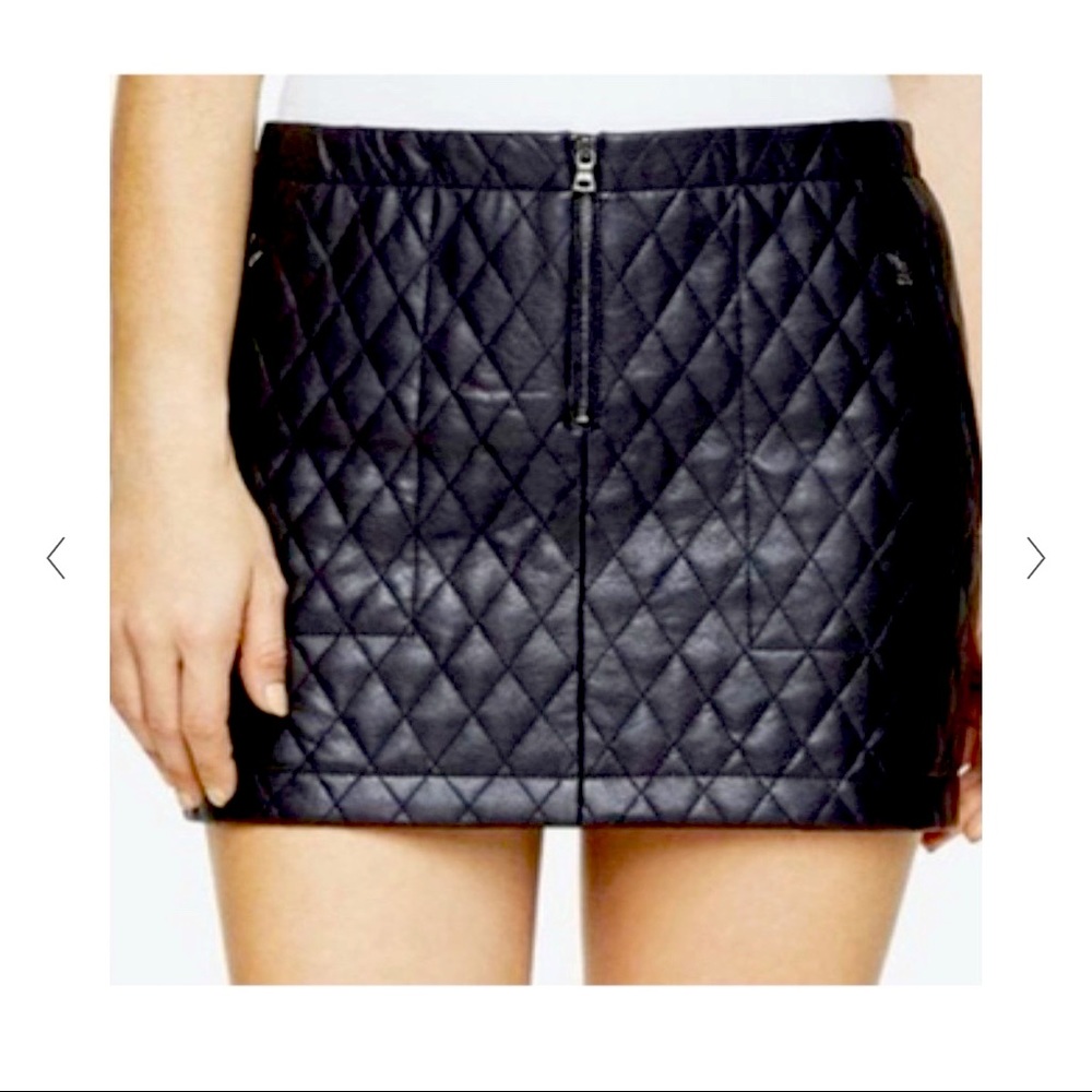BCBG Dotty Faux Leather Mini Skirt
